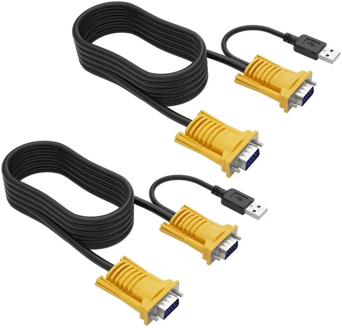 Vszerda Vszerda MT-VIKI KV50-2 2-in-1 USB VGA KVM Cable 15ft 2-pack — product photo