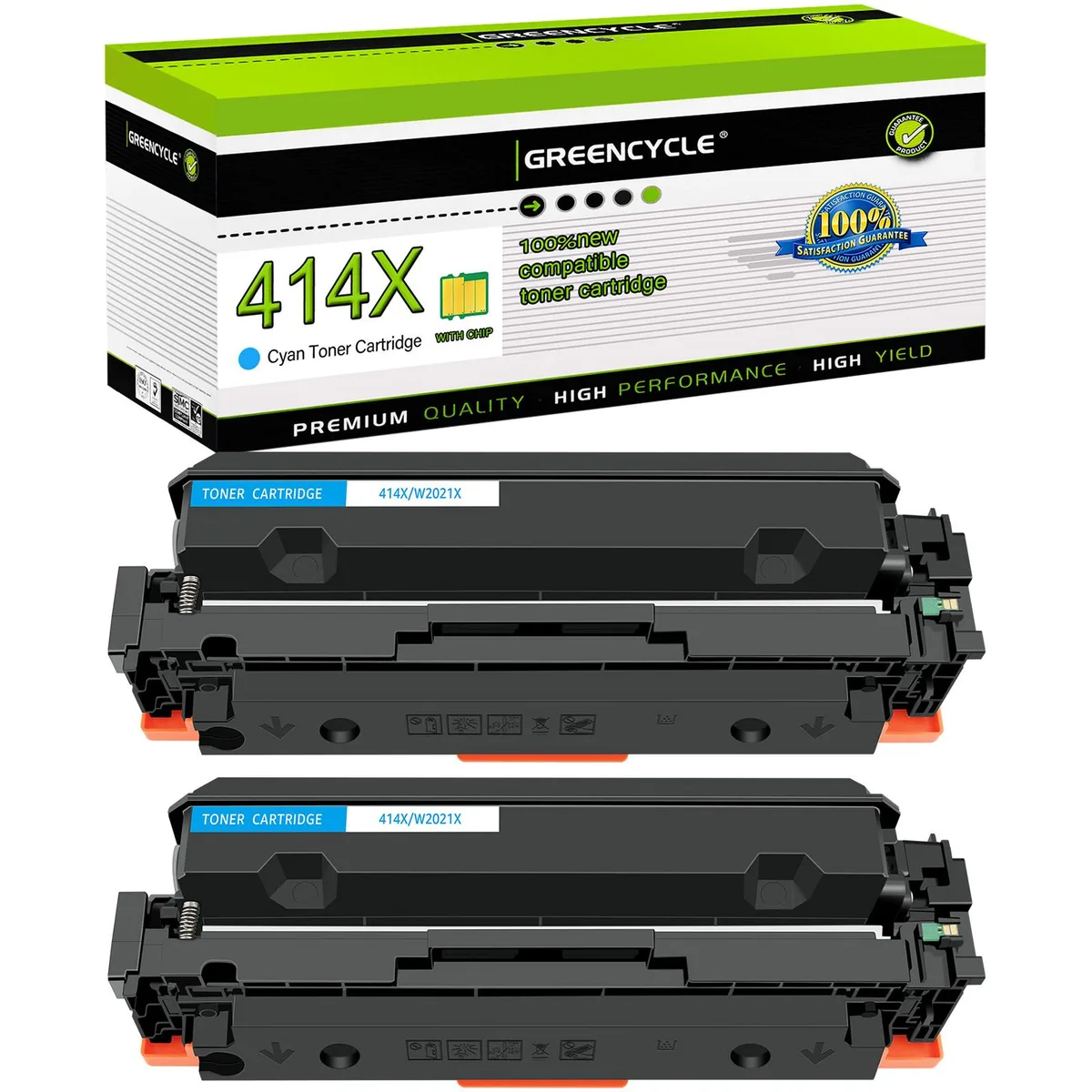GREENCYCLE GREENCYCLE 2 Pack 414X Cyan Toner Cartridge — product photo