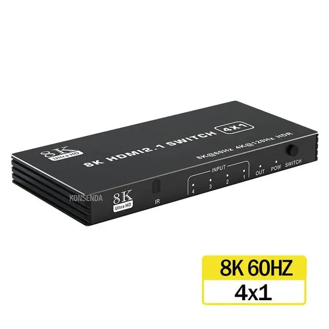 YINGHUA YINGHUA 4 in 1 out HDMI 2.1 KVM Switch 48Gbps — product photo