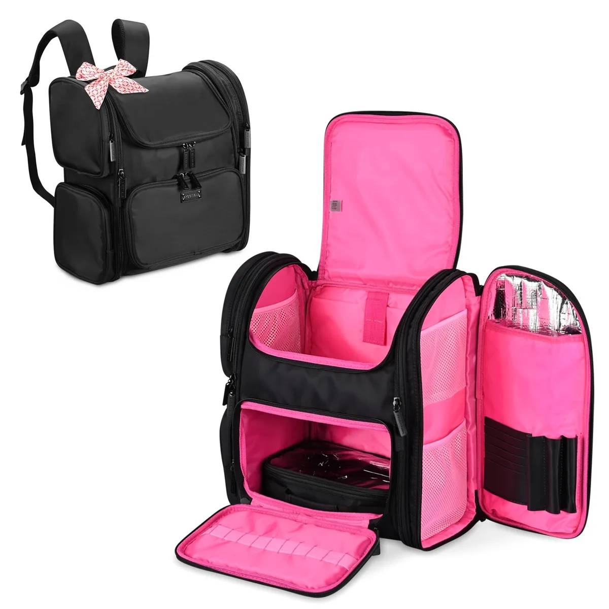Byootique Byootique 12MKC033-ZU03-0618 Soft Sided Makeup Backpack Luggage Pink — product photo