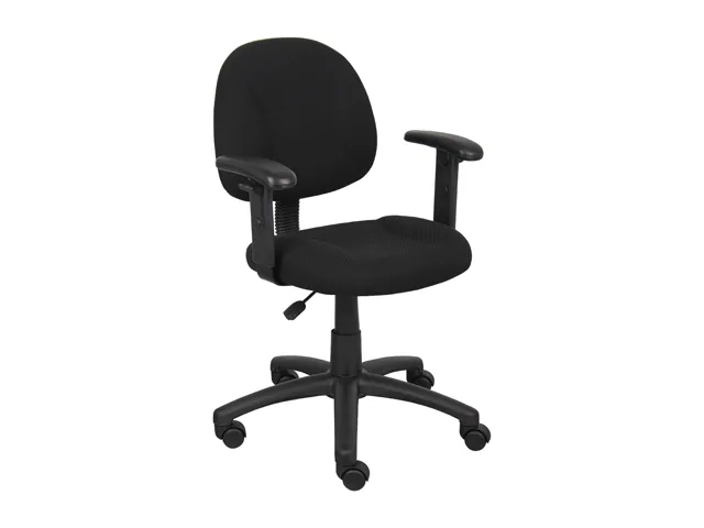 BOSS Office Products BOSS Office Products B316-BK Black Perfect Posture Deluxe Office Task Chair with Adjustable Arms — product photo