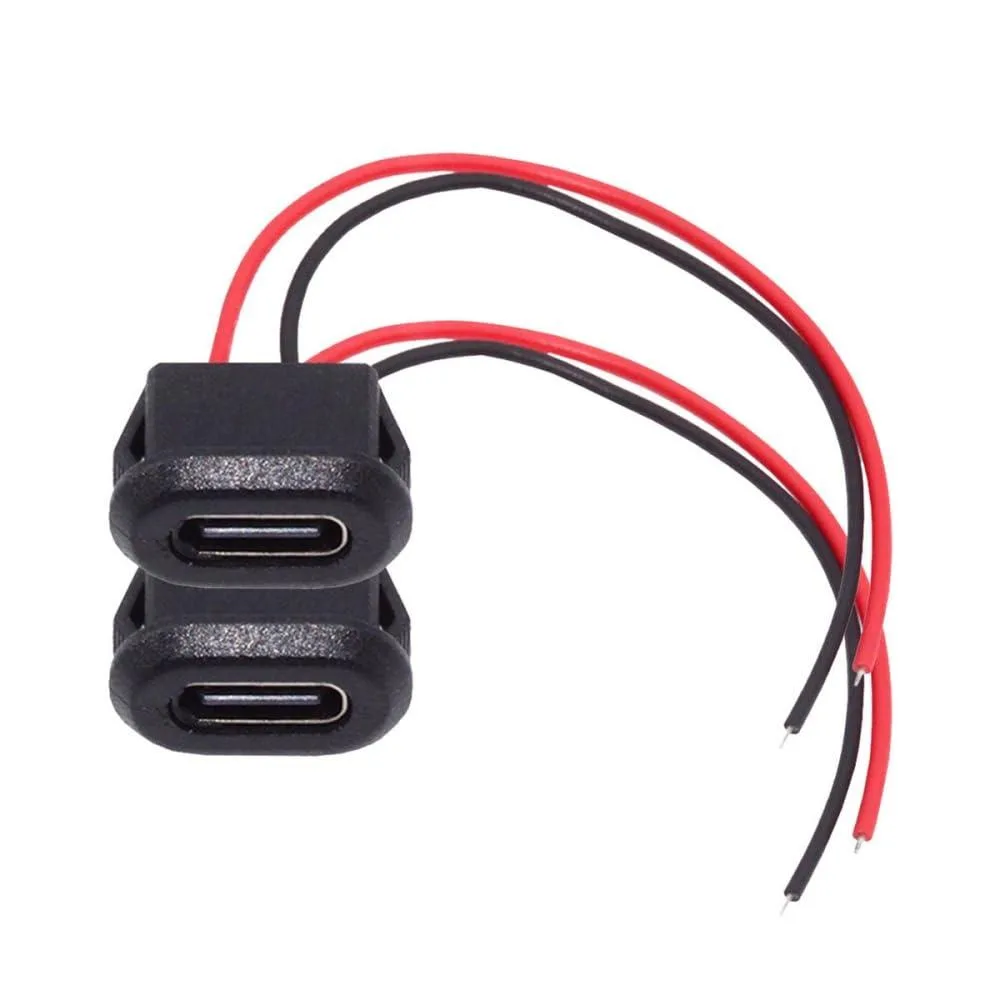 Fervit Fervit USB-C Female Latch Mount to 2-Pin Open Cable 10cm 2pcs — product photo