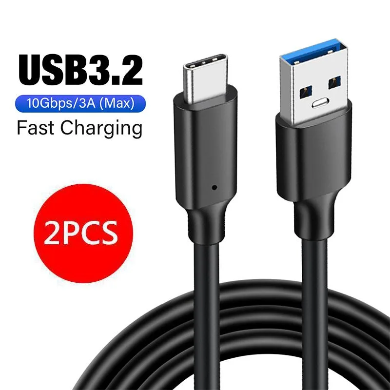 Jansicotek Jansicotek PQ108 USB-A to USB-C 3.2 Gen 2 cable 1.6 ft 2-pack black — product photo