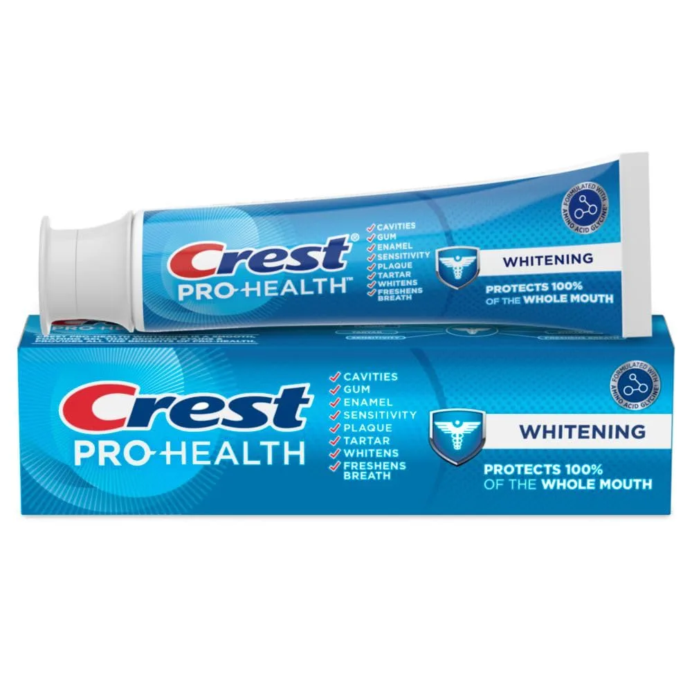 White 4.3oz toothpaste tube with flip cap