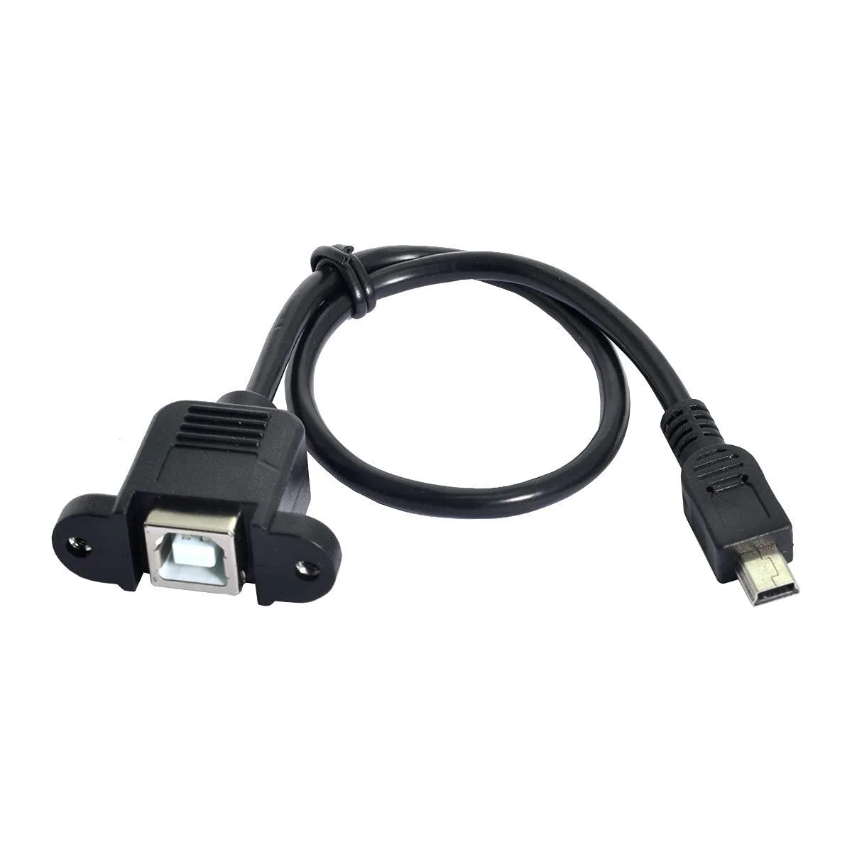 Fervit Fervit Mini USB 5-pin Male to USB B Female Panel Mount Cable 20cm 30cm Black — product photo