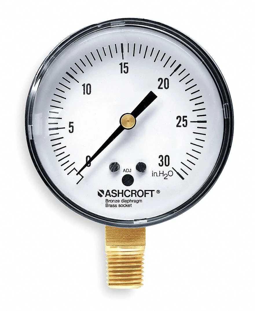 Ashcroft Ashcroft 25 1490A 02L 30 in wc Pressure Gauge — product photo