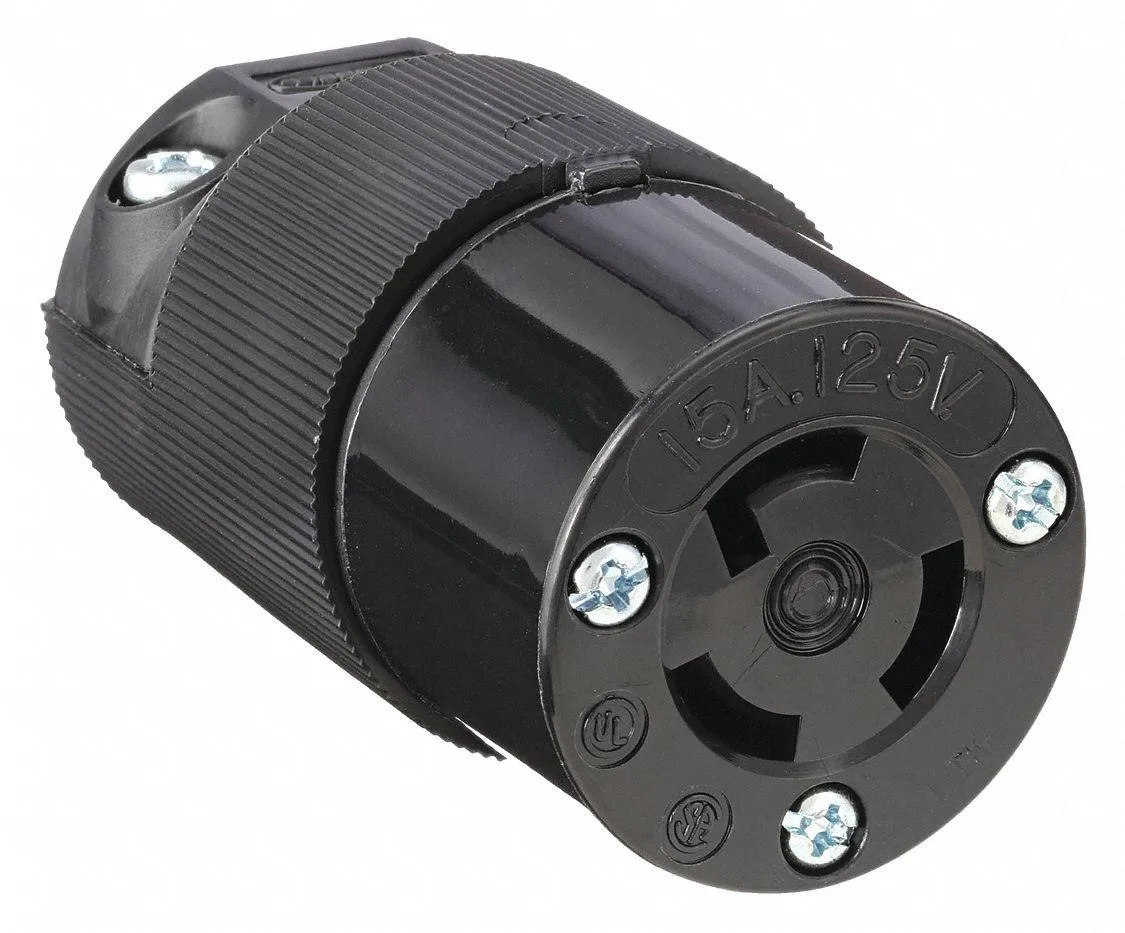 Hubbell Incorporated Hubbell HBL4729CBK L5-15R Locking Connector 15A 125V Black — product photo