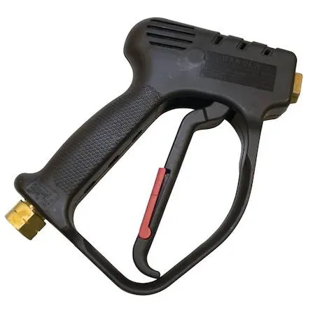 Stens 758-982 rear entry pressure washer gun, black and grey plastic body with trigger handle