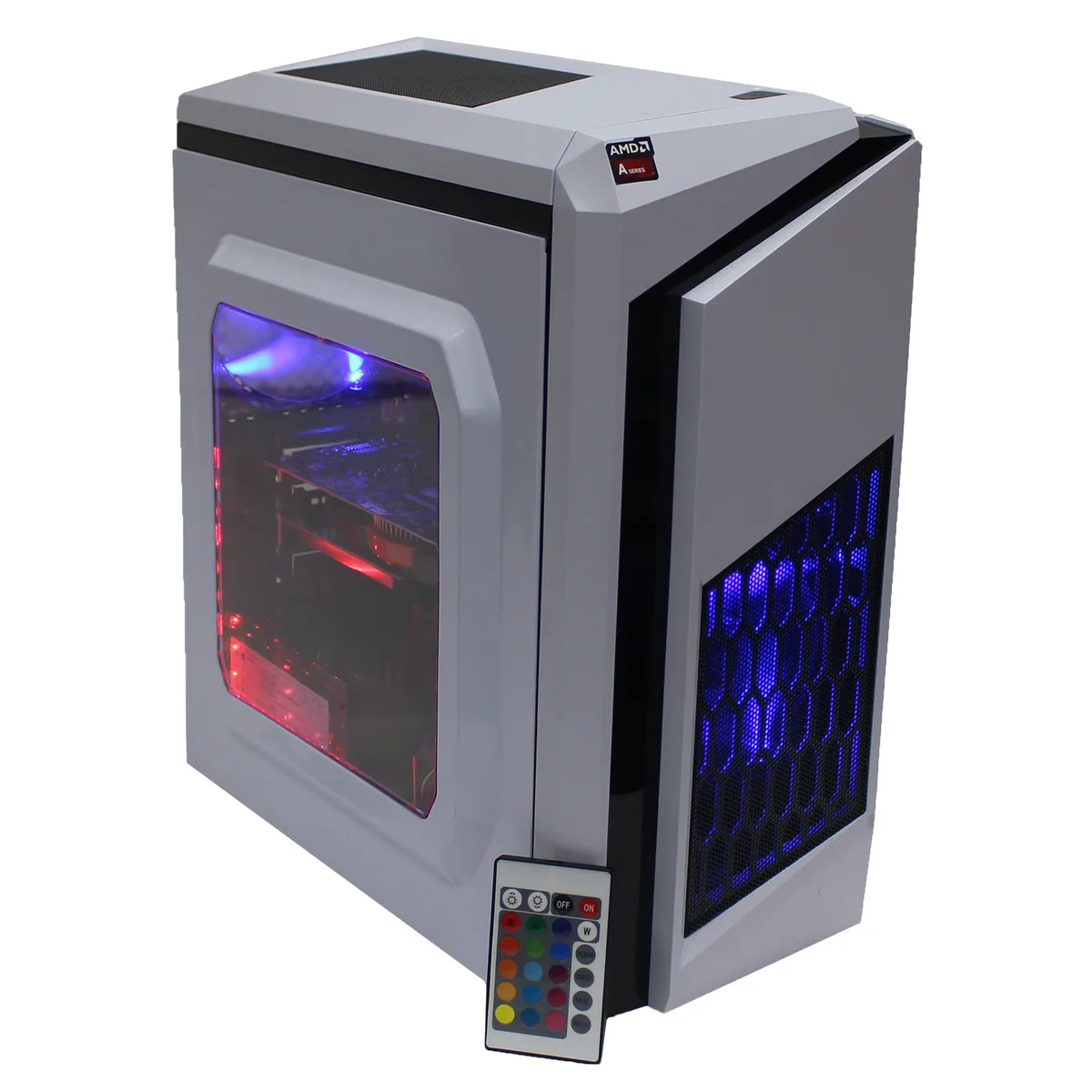 PRC PRC RGB DIYPC AMD A12-9800 3.8GHz 16GB DDR4 500GB SSD 1TB HD GTX 650 2GB White — product photo