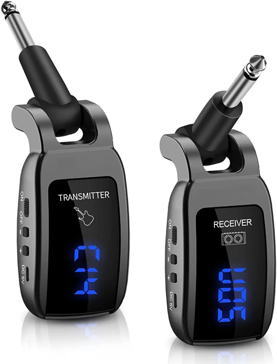 BONAEVER BONAEVER Wireless Guitar System UHF 164ft LED Black — product photo