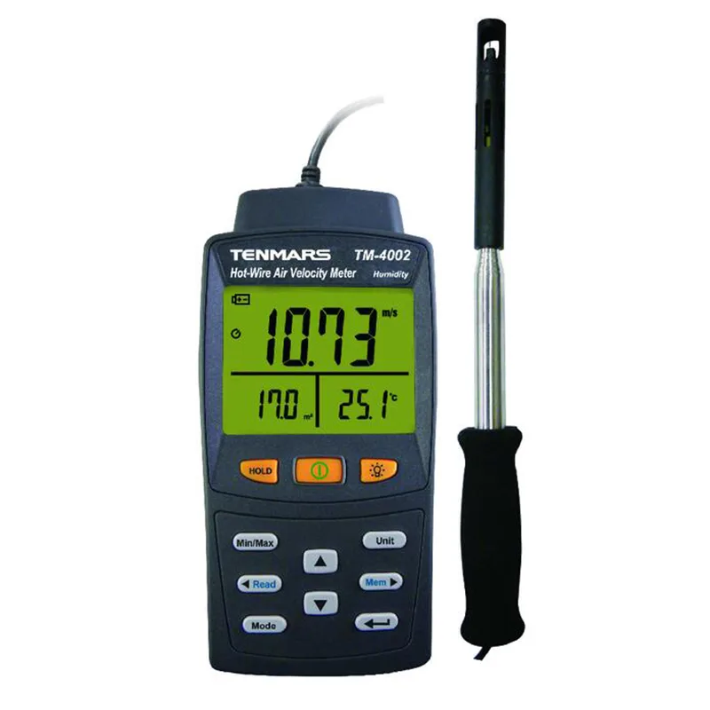 TENMARS ELECTRONICS TENMARS ELECTRONICS TM-4002 Hot Wire Anemometer 0.01-40 m/s 99 records electrician tool — product photo