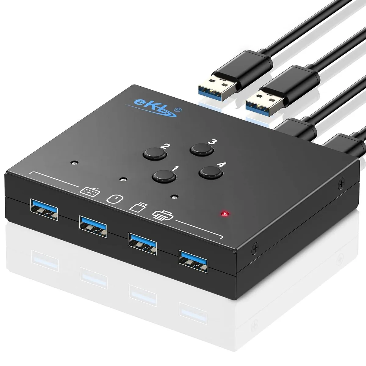 Explus-C Explus-C USB 3.0 KVM Switch 4-Port 4-Computer 3.5mm Audio — product photo