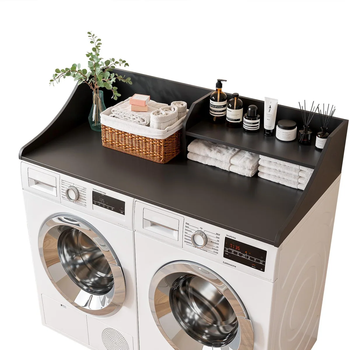  Daewoo P732133588703 2-Tier Washer Dryer Countertop 54" x 27.5" Black — product photo