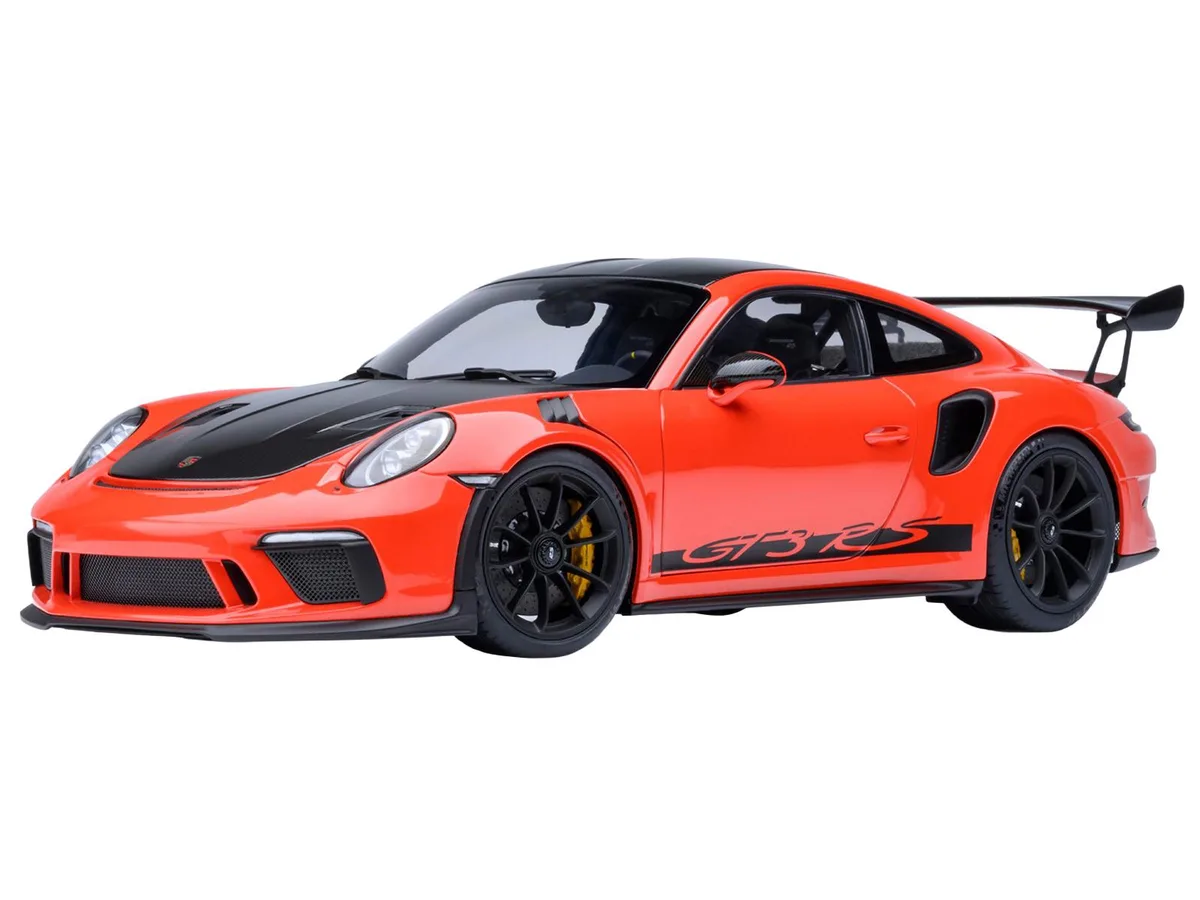 Autoart Autoart Porsche 911 (991.2) GT3 RS Weissach Lava Orange Carbon Hood Top 1/18 hobby collectible — product photo