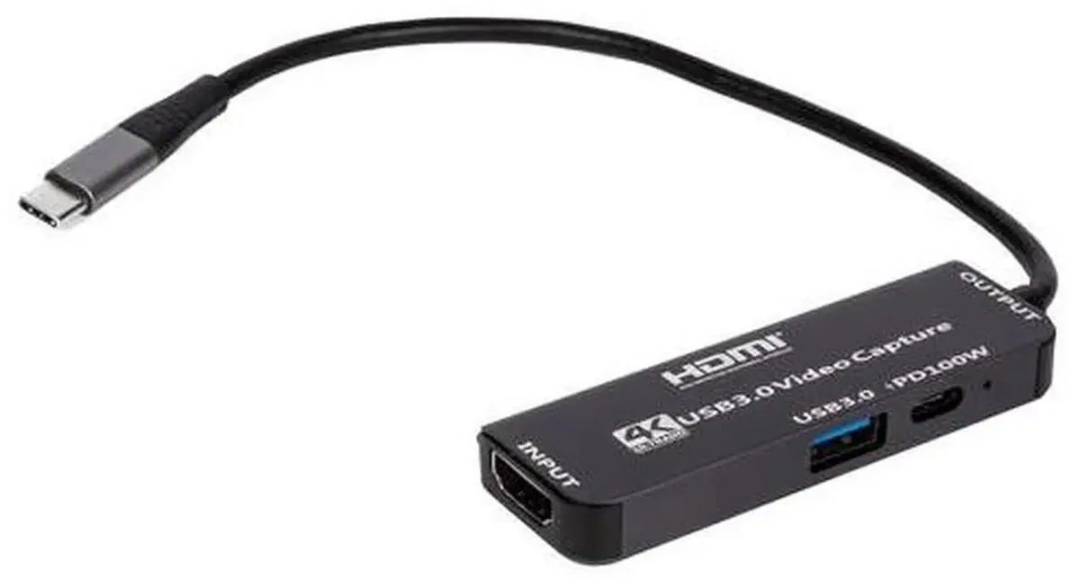 SMUGDESK SMUGDESK Torpedo Nova USB-C 4K 30Hz Capture Card 100W PD USB 3.0 5Gbps — product photo