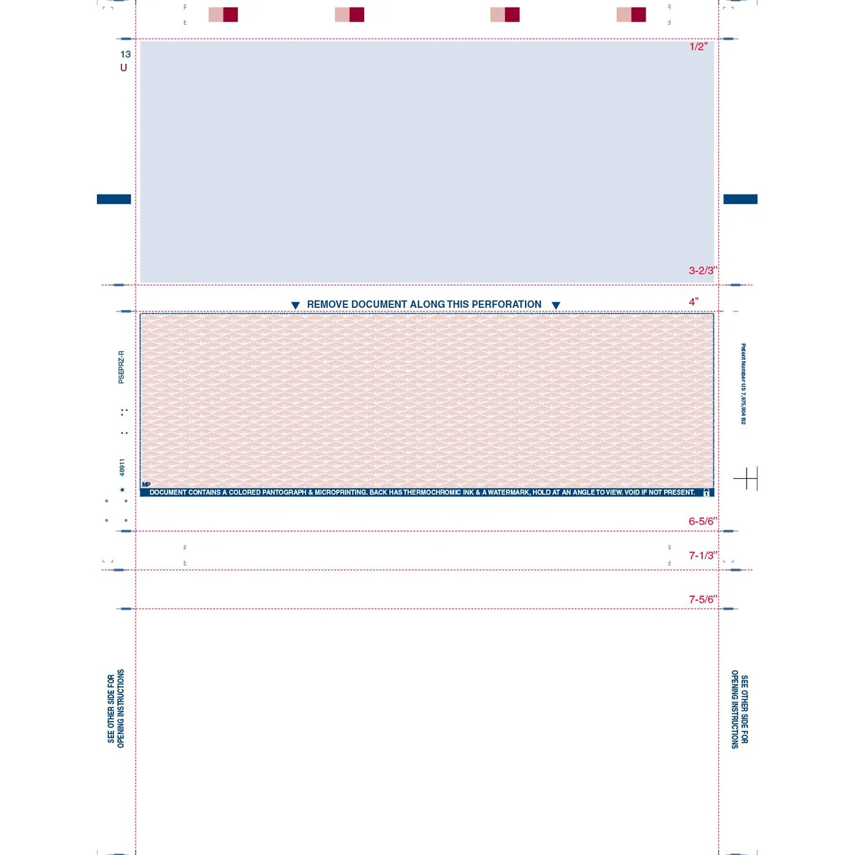 InfoSeal InfoSeal Z Fold Check Red 8-1/2 x 11 paper box of 2000 — product photo