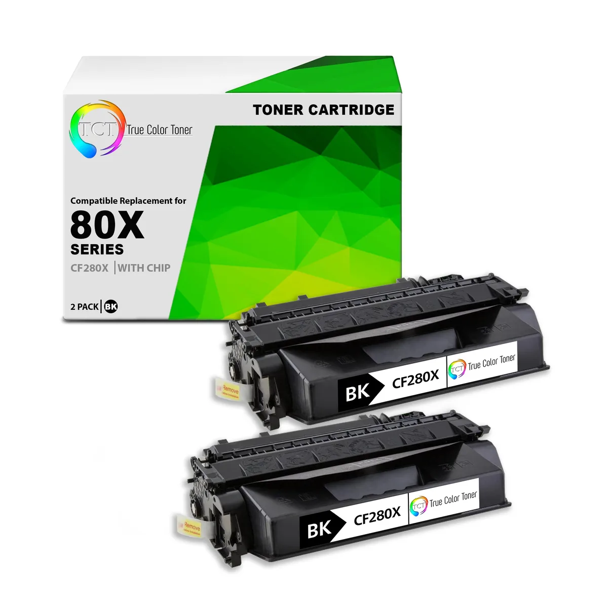True Color Toner True Color Toner CF280X Black Toner Cartridge 2 Pack 6900 Pages — product photo