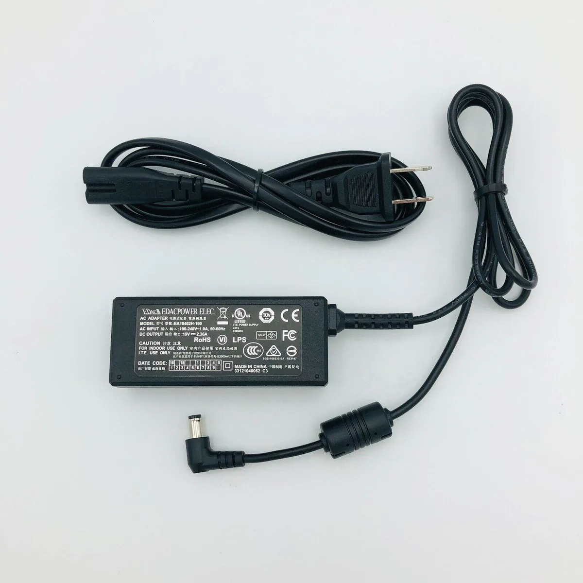 EDAC POWER EDAC POWER EA10402H-190 ac adapter 19V 2.36A 45W 5.5x2.0mm — product photo