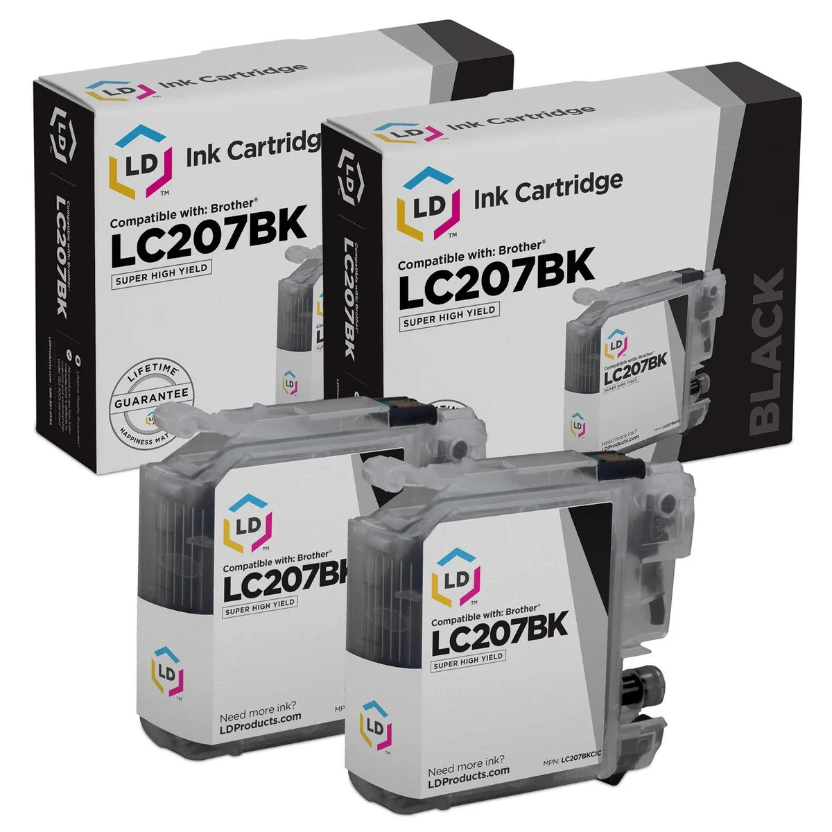 LD Products LD Products Compatible Ink Cartridge Brother LC207BK Black 2-Pack 1200 Pages — product photo