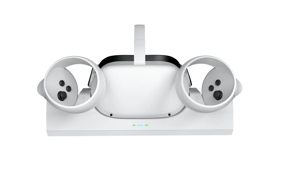 ZVTE ZVTE VR Charging Station for Quest 2 White with 2x 2100mAh Batteries — product photo
