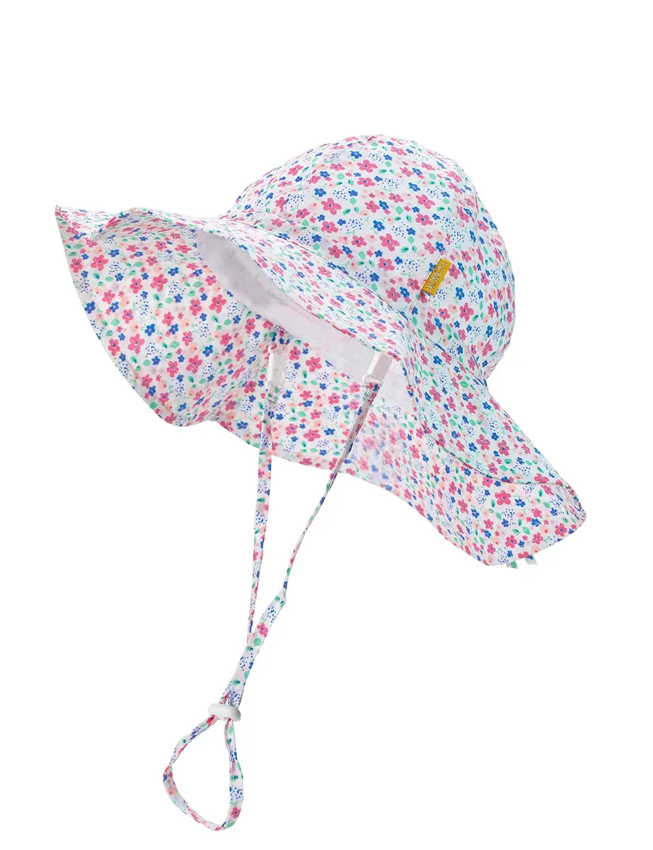 Dasmini Pink Daisy Sun Hat Wide Brim Adjustable UPF50+ Black One Size — product photo
