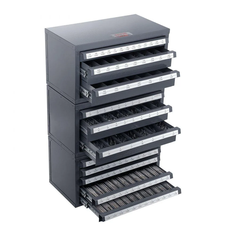 VEVOR VEVOR Drill Bit Dispenser Cabinet Set 3-Drawer 5-Drawer Stackable Gray Orange Texture — product photo