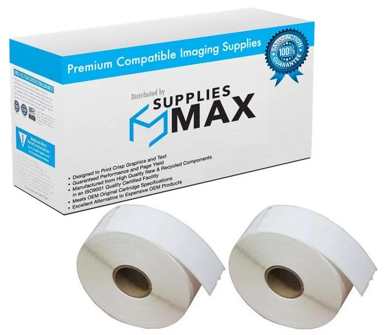 SuppliesMax SuppliesMax Dymo 30252_2PK White Label Cartridge 2 Pack 350 Yield — product photo