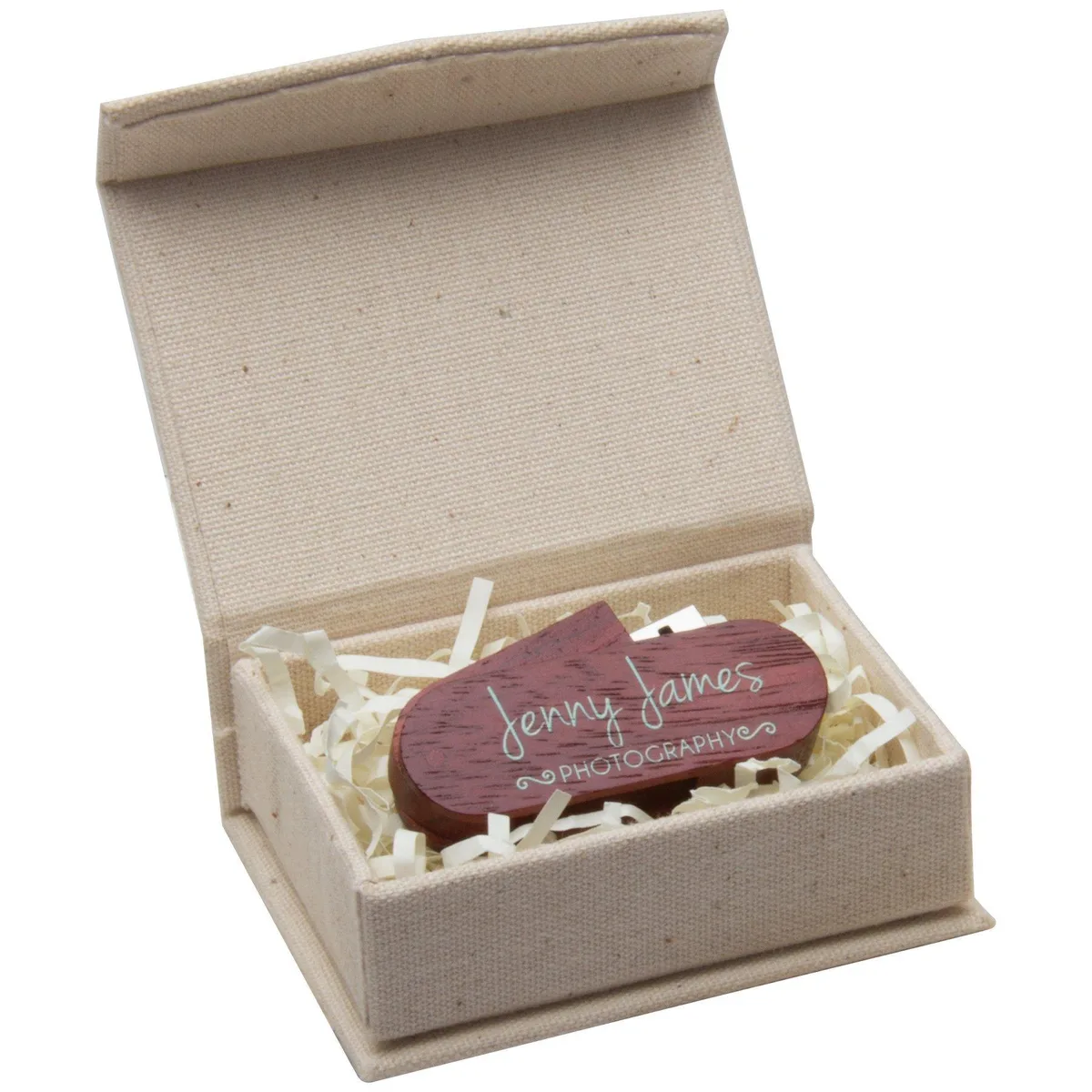  Neil Enterprises Inc. Linen Flash Drive Box Natural 4.1 x 2.9 x 1.3 in — product photo