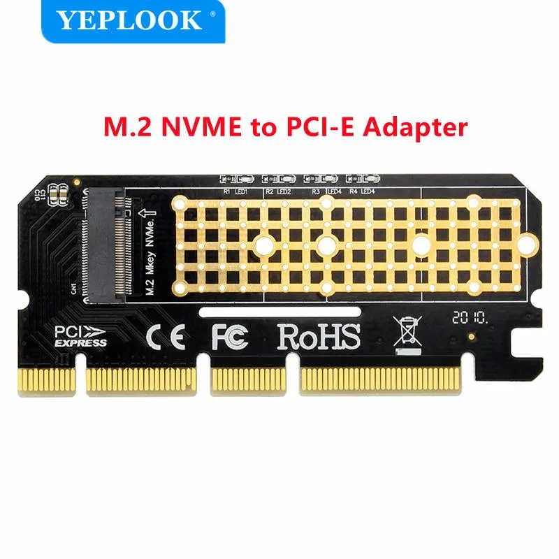 YEPLOOK YEPLOOK M-Key M.2 NVMe to PCIe X16 X8 X4 Adapter 6000MB/s — product photo