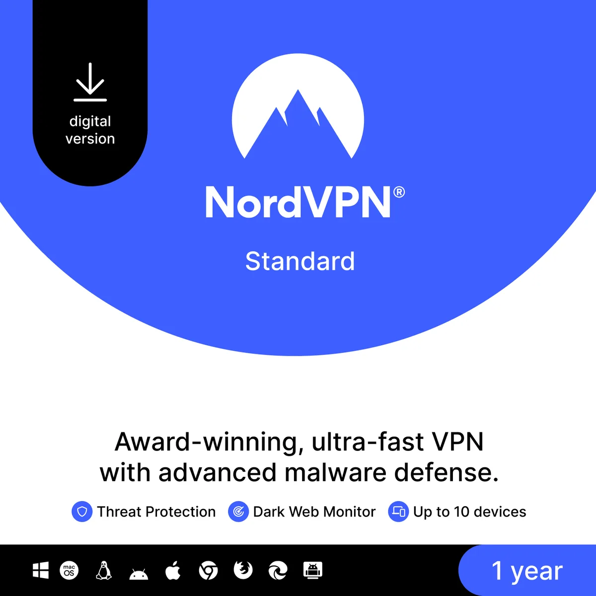 NordVPN NordVPN RL-0041-E Internet Security 10 Devices 12-month Subscription Download — product photo