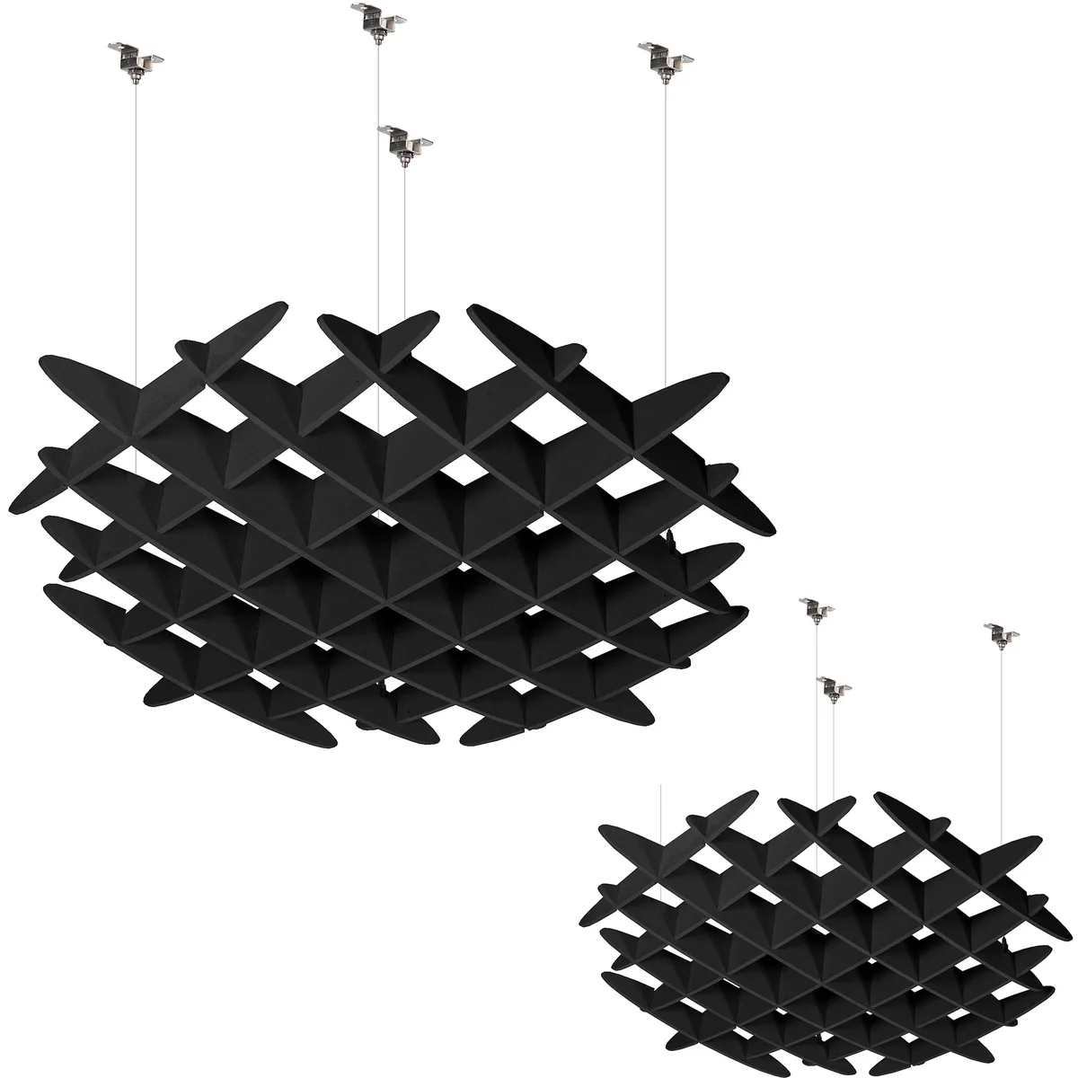 VIVO VIVO Acoustic Ceiling Waffle Panel 2-Pack Black 45.7 x 45.7 x 5.1 inches office furniture — product photo