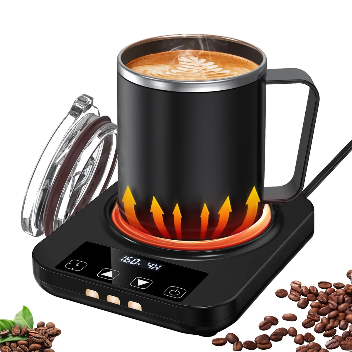  Xpersoul Warmer 28W-168 Warming Tray 36W 16oz Mug Set Black — product photo