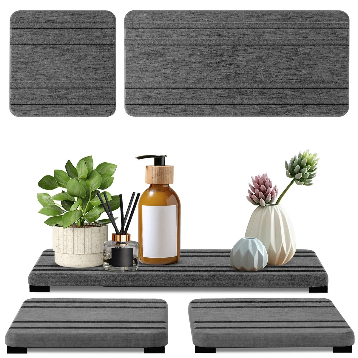  3PCS Diatomite Stone Sink Tray 8×4 in &amp; 4×4 in — product photo