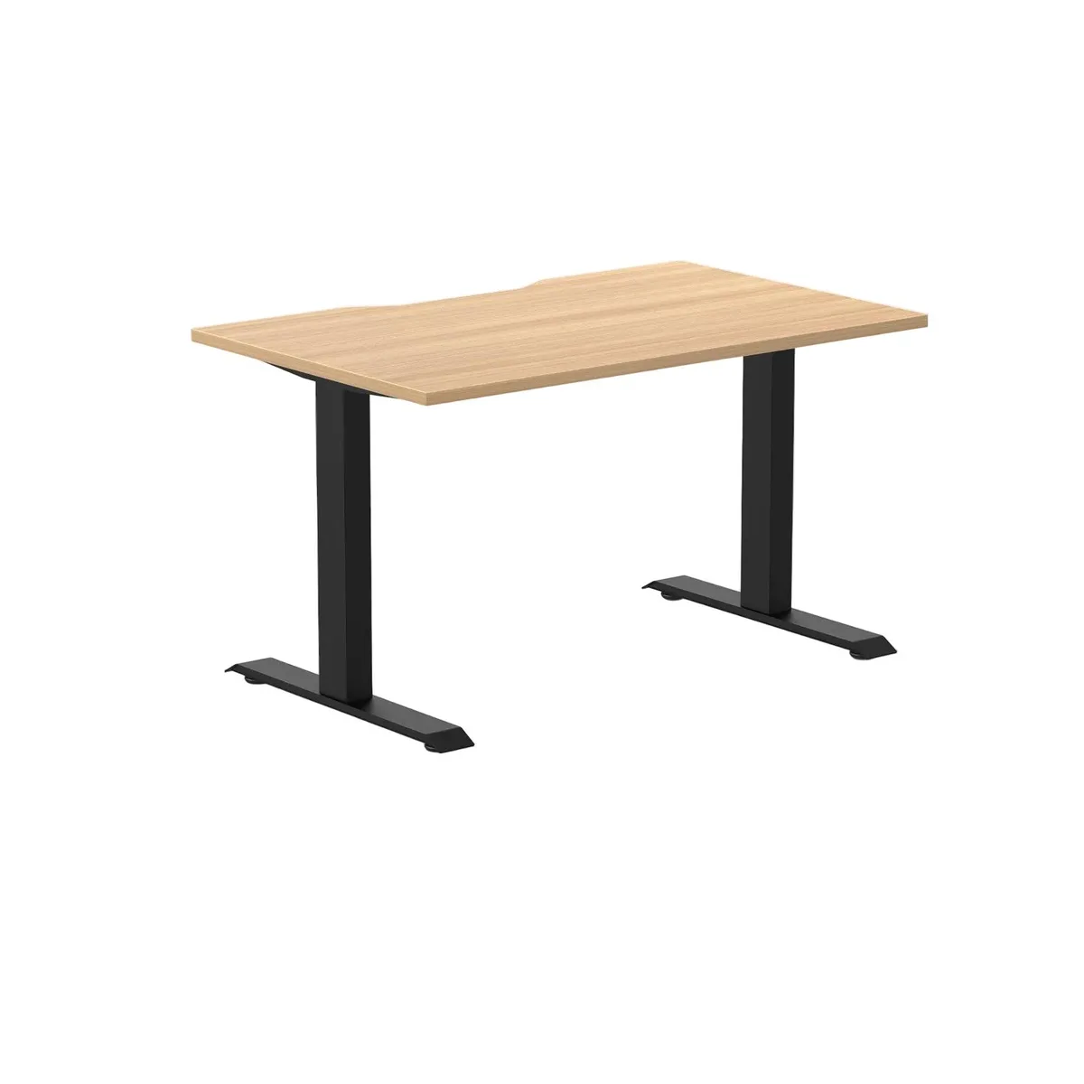 Desky Desky Zero Scalloped Laminate Desk Sublime Teak 47.2 x 29.5 in Matte Black — product photo
