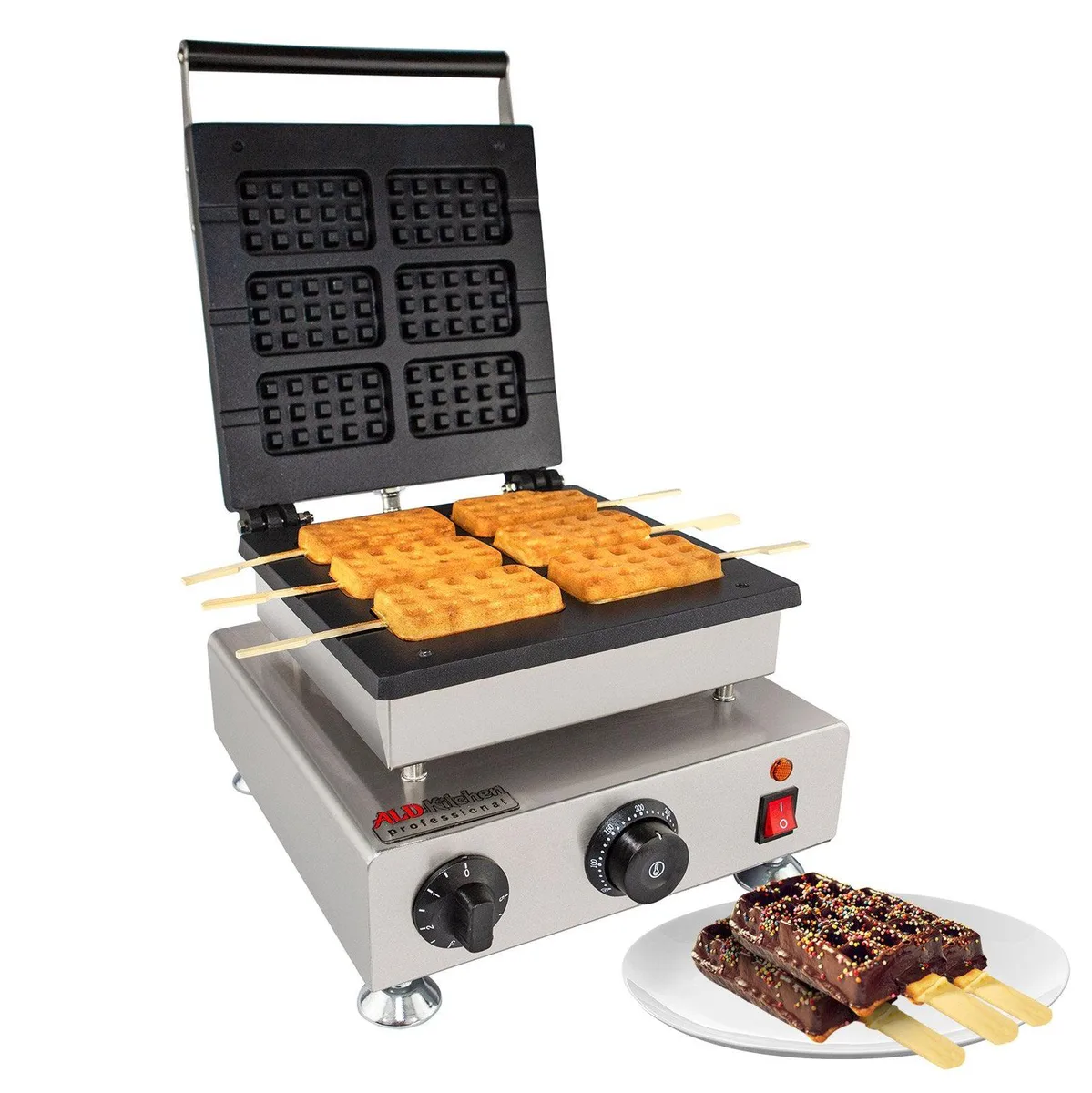 ALDKitchen ALDKitchen AP-506 Belgian Waffle Iron 110V 6 Waffles — product photo