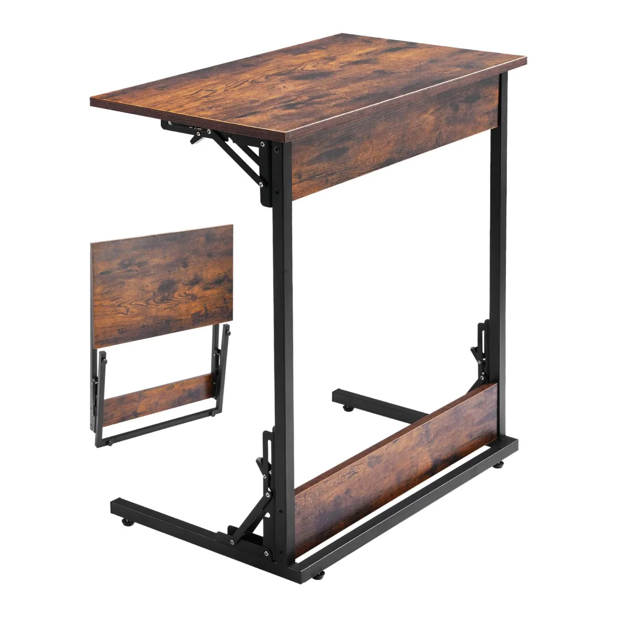 VEVOR VEVOR C250153C-01 Folding C-Shaped Occasional Table Brown and Black — product photo