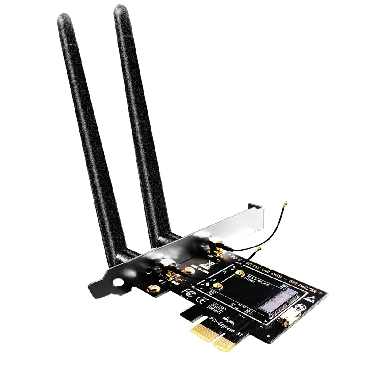 GLOTRENDS GLOTRENDS WA02 Mini PCIe to PCIe X1 Wi-Fi adapter with 3.5 dBi antenna — product photo