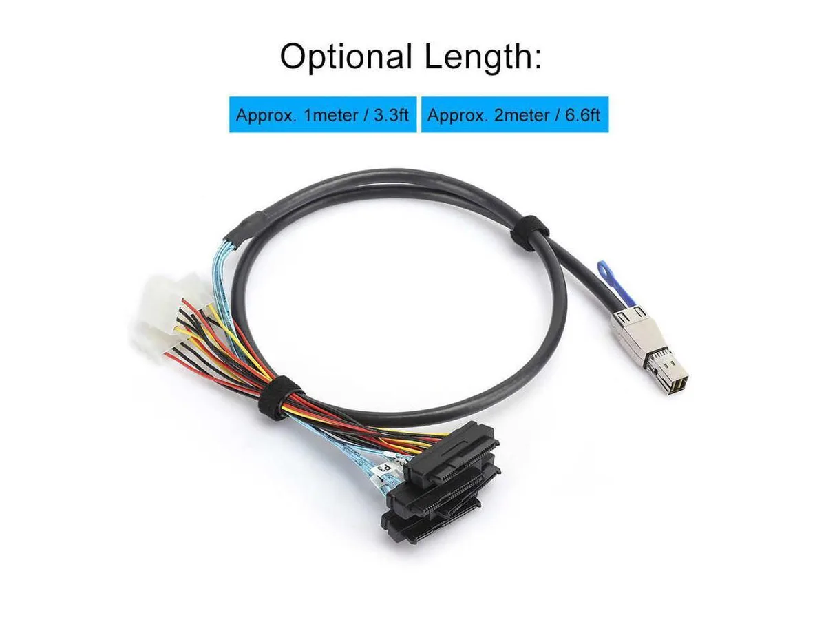 BUCIER BUCIER SFF-8644 to 4 x SFF-8482 SAS 3.0 esata cable 6.6ft — product photo