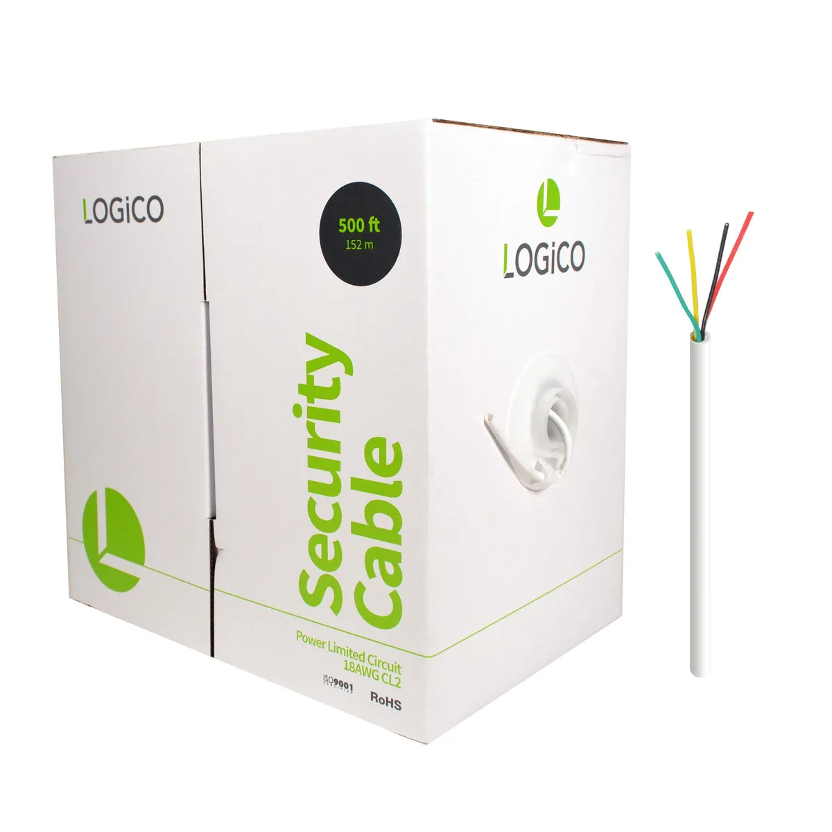 Logico Logico PLC4503 18/4 Security Wire 500ft White — product photo