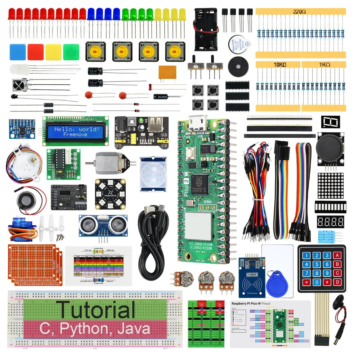 KEHIPI KEHIPI Ultimate Starter Kit for Raspberry Pi Pico 2 W 224 Items 119 Projects 767-Page Tutorial — product photo
