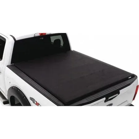 Black vinyl roll-up tonneau cover, smooth finish, bolt-on mounting kit included