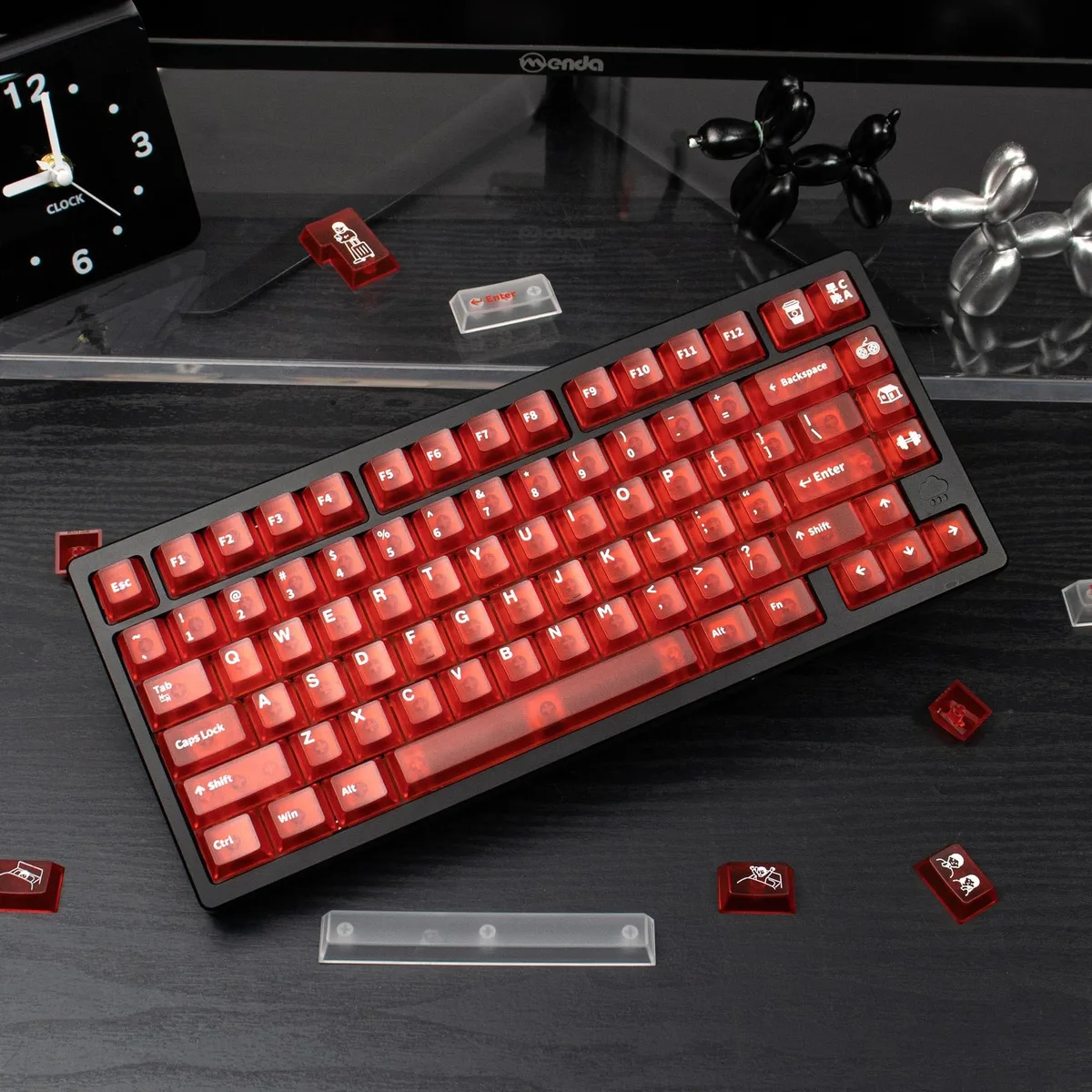 Bipra Bipra Red Clear Keycaps 151 Keys Cherry Profile 2 in 1 accessory — product photo