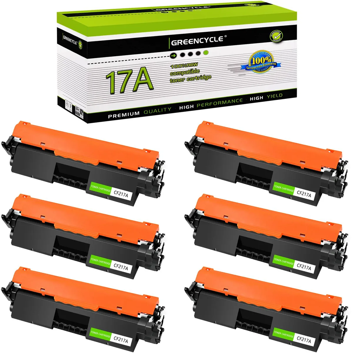 GREENCYCLE GREENCYCLE CF217A Toner Cartridge 6-Pack Black 1600 Pages — product photo
