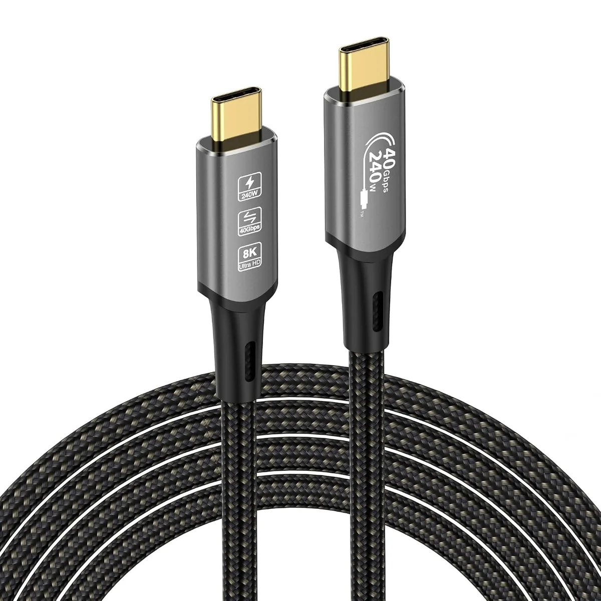 CableDeconn CableDeconn USB4 Thunderbolt 4 Extension Cable 2M 6.6ft 240W 40Gbps 8K@60Hz 4K@144Hz — product photo