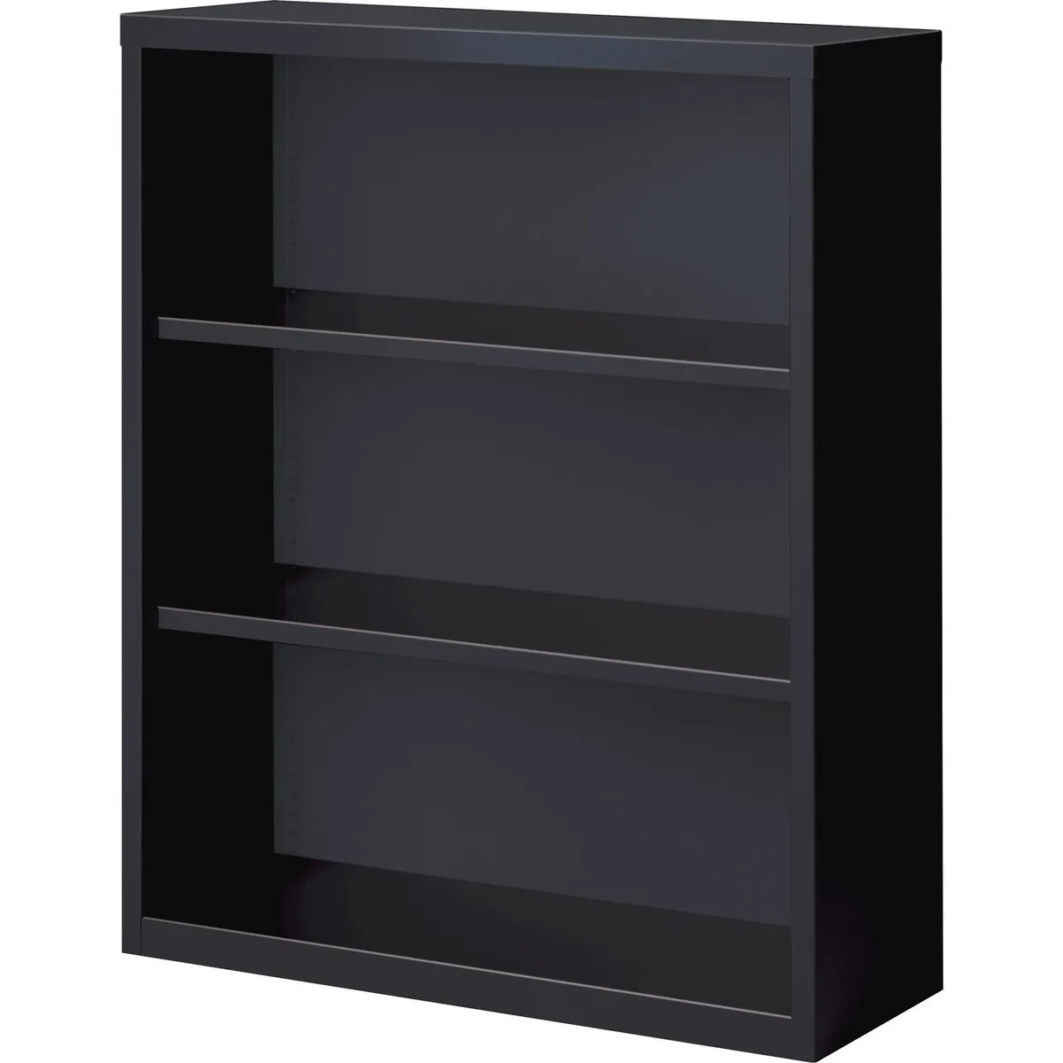 Lorell Lorell 41285 3-Shelf Steel Bookcase 34-1/2"x13"x42" Black office furniture — product photo