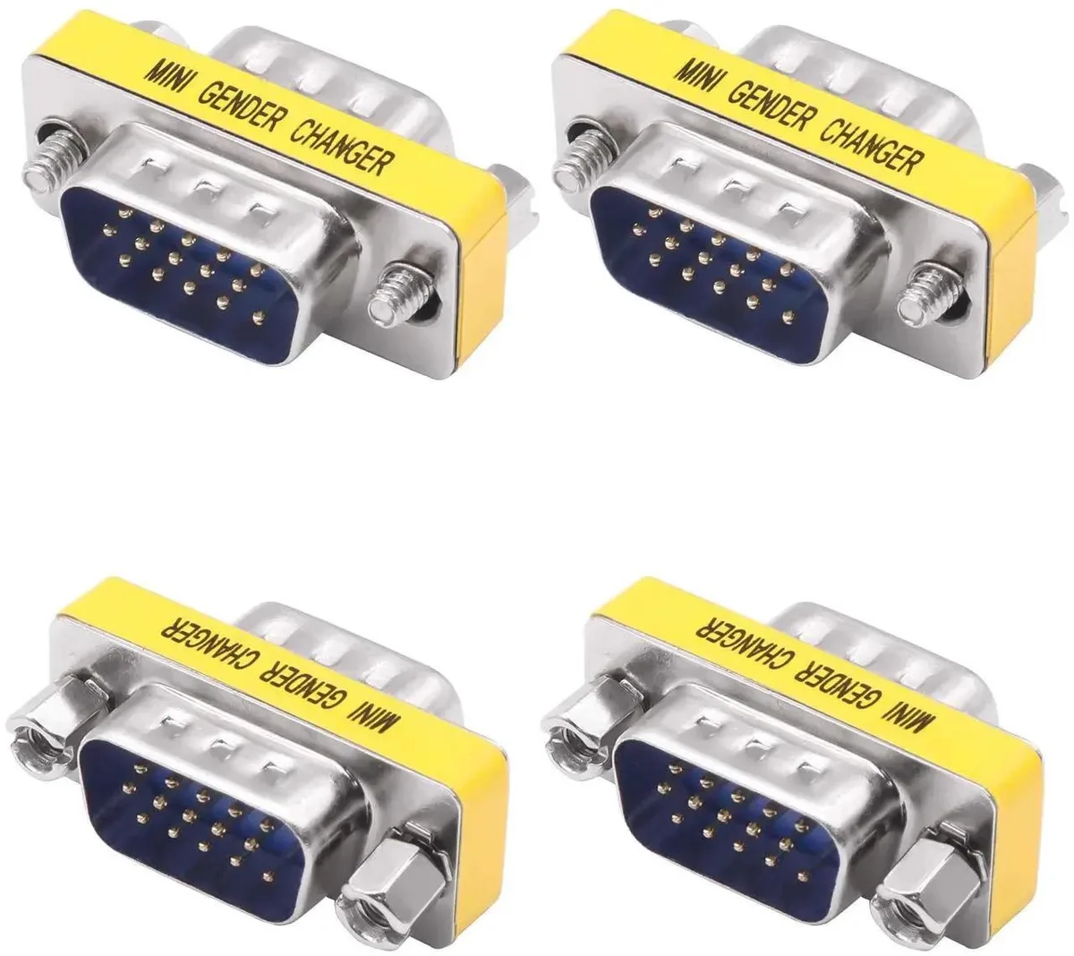 SMUGDESK SMUGDESK 4Pcs DB15 VGA Solderless Male-to-Male Gender Changer — product photo