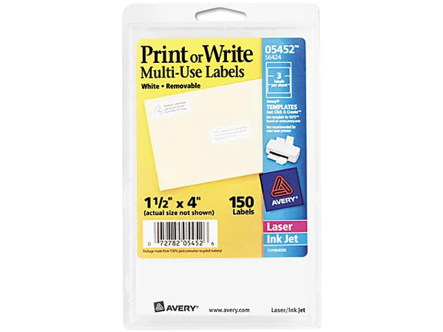 Avery Avery 05452 Removable Multi-Use Labels White 150 Pack — product photo