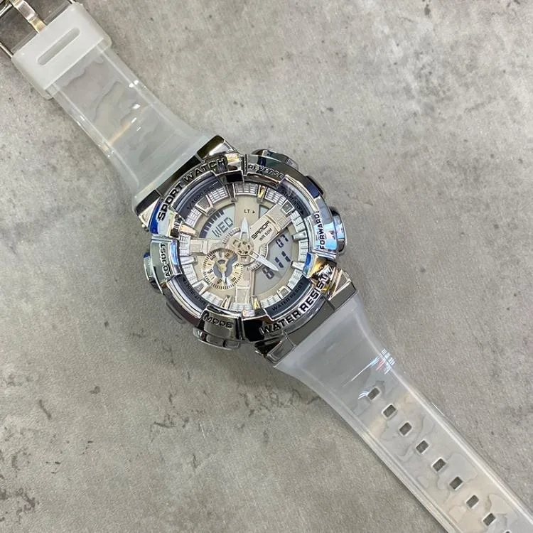 allentian allentian 9004 Dual Display Watch Transparent Silver — product photo