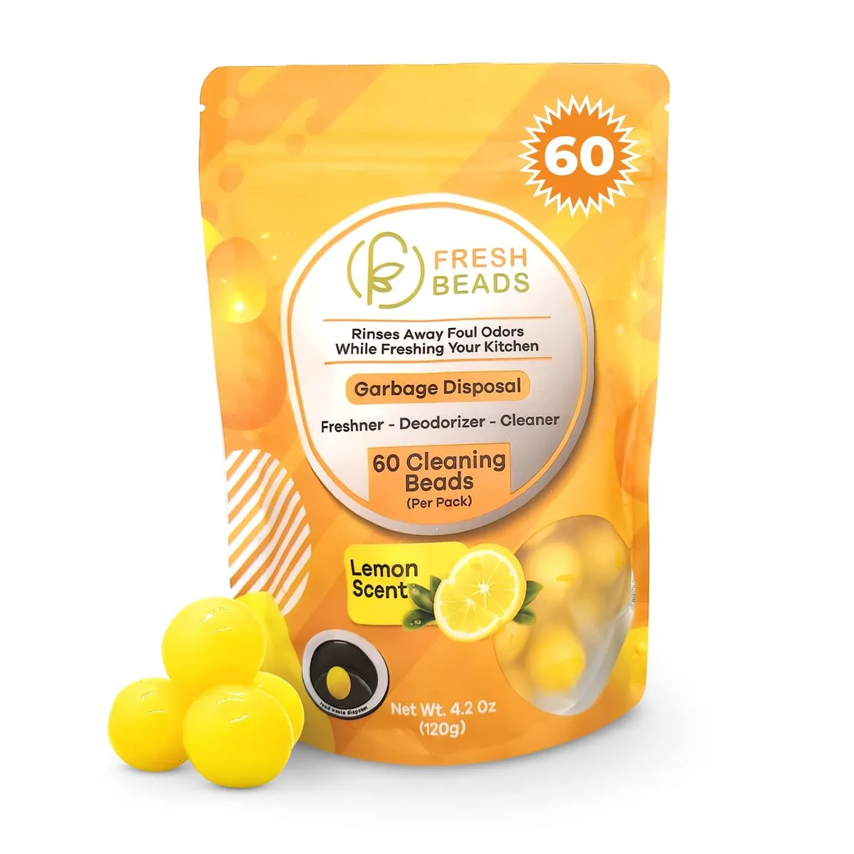 Sink Garbage Disposal & Drain Cleaner Pods Lemon Scent 60 Count — product photo