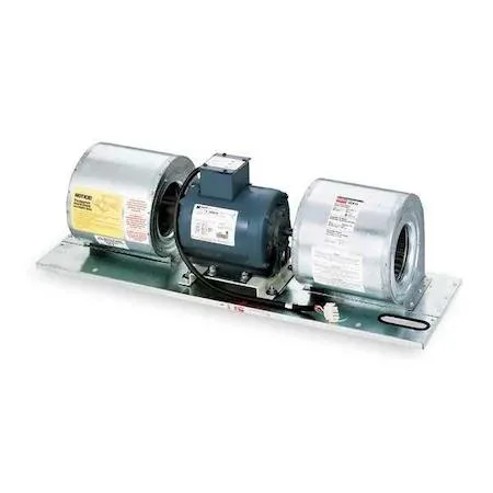 Galvanised steel air curtain blower, 35 inches wide, 10 3/4 inches high, 11 inches deep